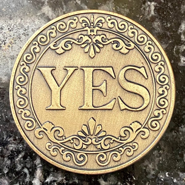 Lucky ‘Yes’ or ‘No’ Decision Making Flip Challenge Coin.