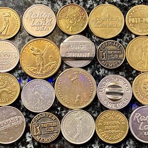 Lot of 20 Different Vintage Golf Driving Range & Putt Putt Tokens ...