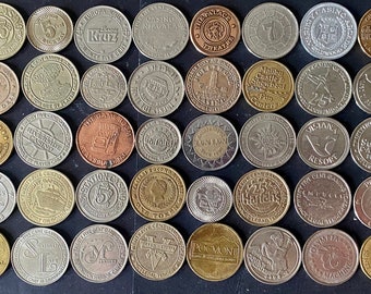 A Collection of 40 Different Vintage Casino and Slot Machine Coins and Tokens Including Paradice, Caesar’s Palace, St. Tropez & Harrahs #402