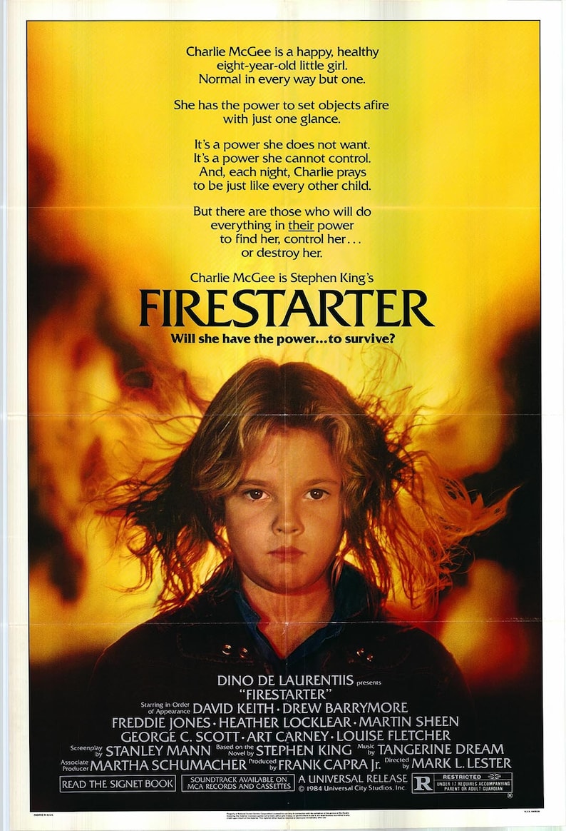 Firestarter Original 1984 Vintage One Sheet Poster Etsy