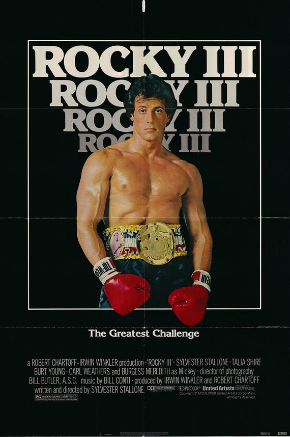 Vintage New Old Stock Movie Program 1982 Rocky III 