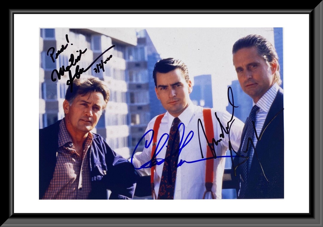 Charlie Sheen Martin Sheen and Michael Douglas Signed - Etsy