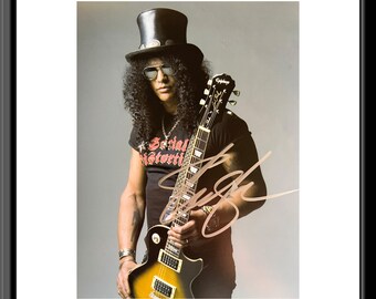 Guns N Roses Slash signed framed photo