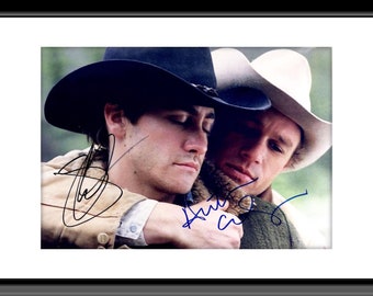 Brokeback Mountain Jake Gyllenhaal and Heath Ledger signed movie photo