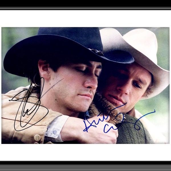 Brokeback Mountain Jake Gyllenhaal and Heath Ledger signed movie photo