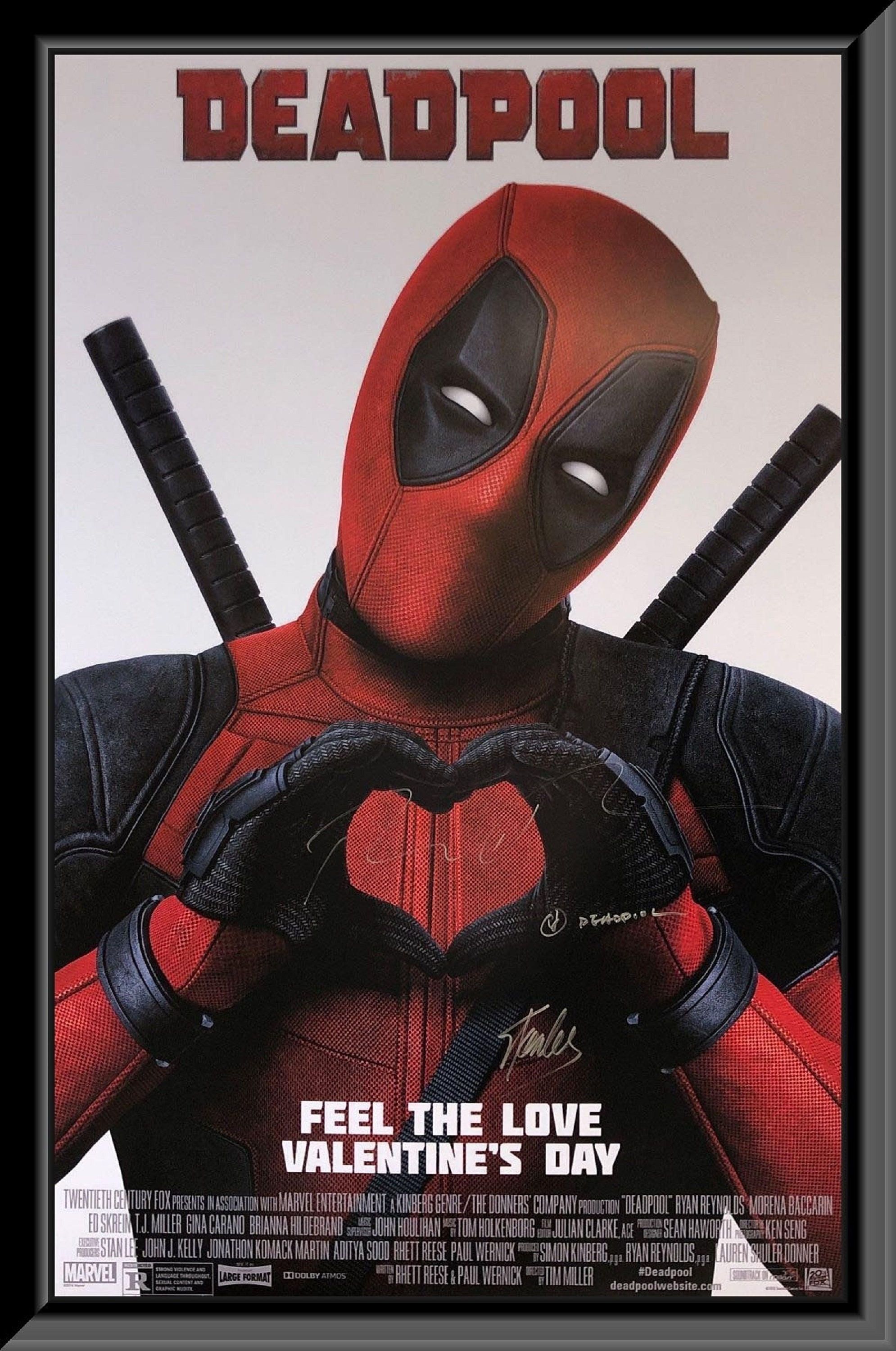 Deadpool Ryan Reynolds and Stan Lee Signed Movie Poster -  Finland