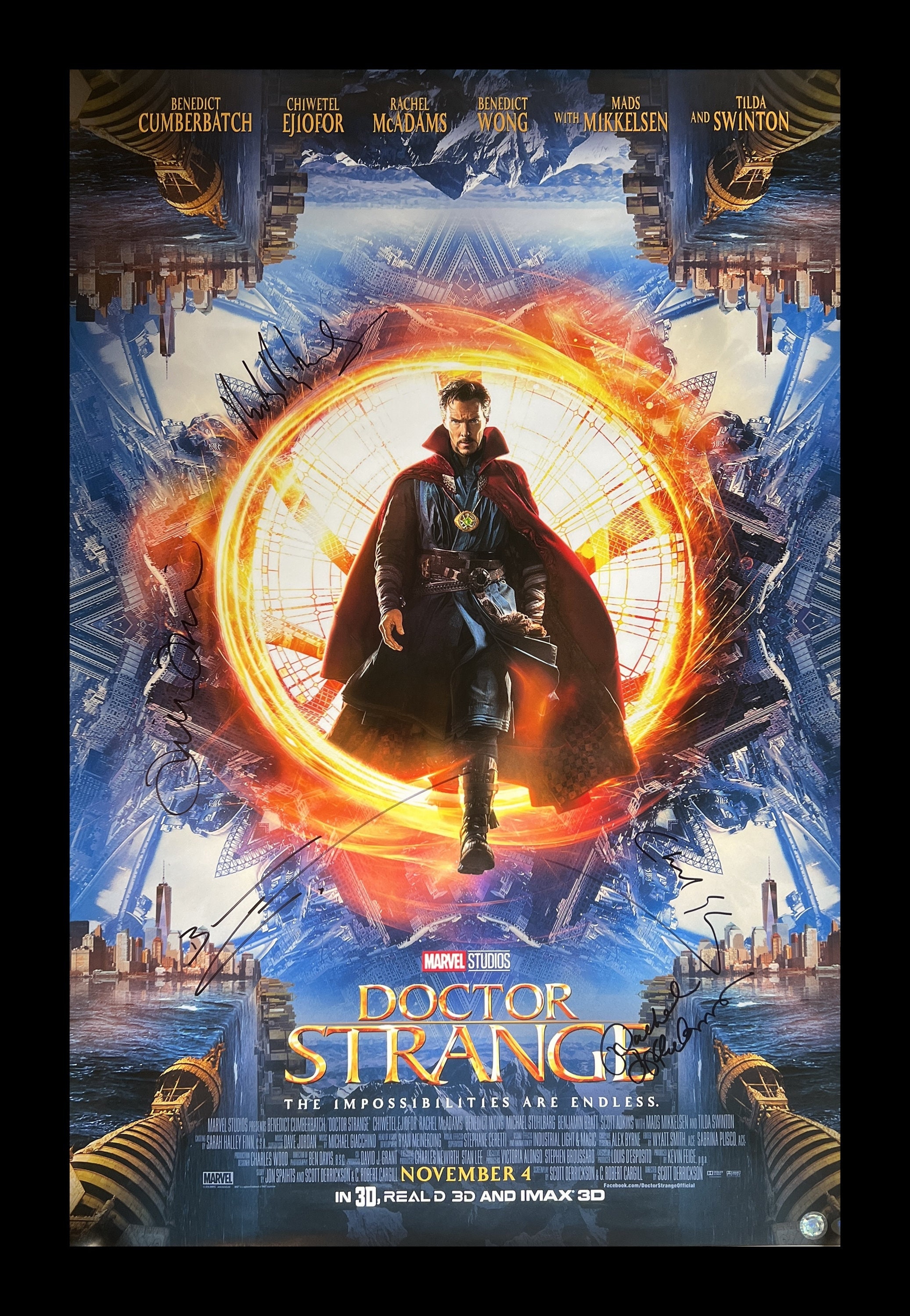 Dr. Strange Cast Signed Movie Poster Etsy