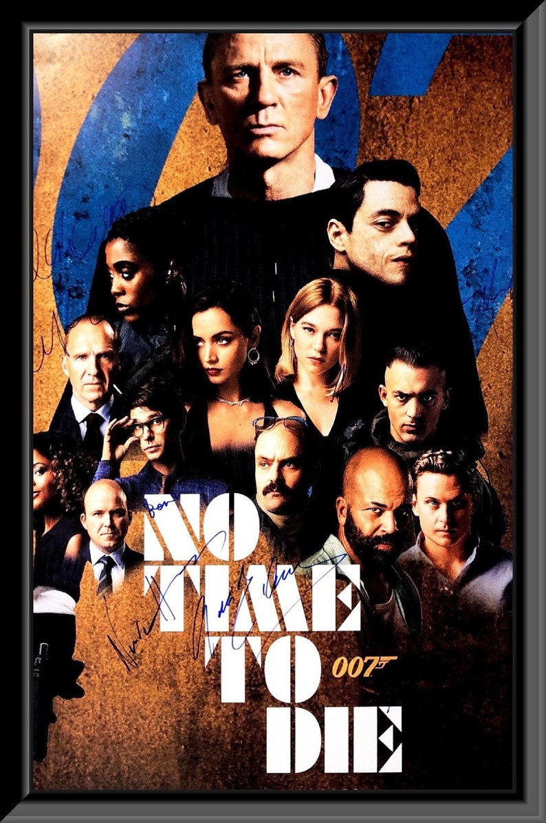 No Time to Die Cast Signed Movie Poster Etsy