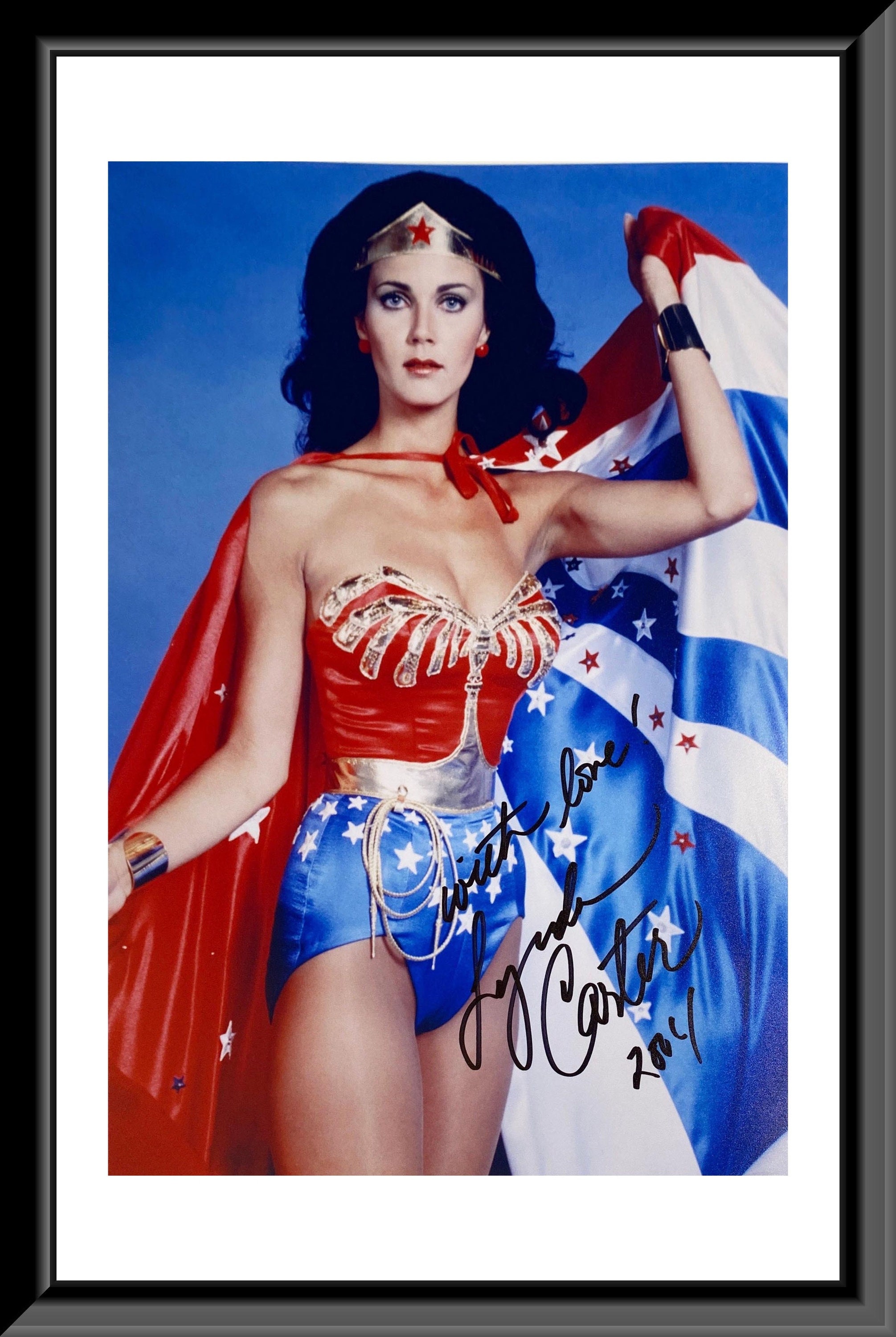 Wonder Woman Cast of 3 autographed 8x10 photograph RP