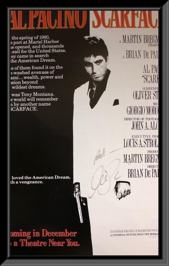 Scarface Al Pacino Signed Movie Poster - Etsy Israel