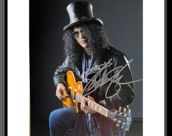 Guns N Roses Slash signed framed photo