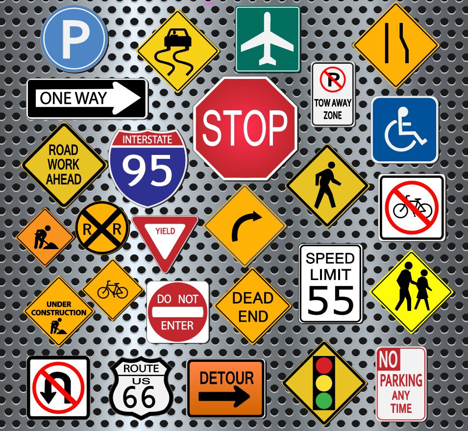 Traffic And Road Signs Clipart Street Signs Icons For All Etsy Traffic And Road Signs Clipart Street Signs Icons For All Etsy