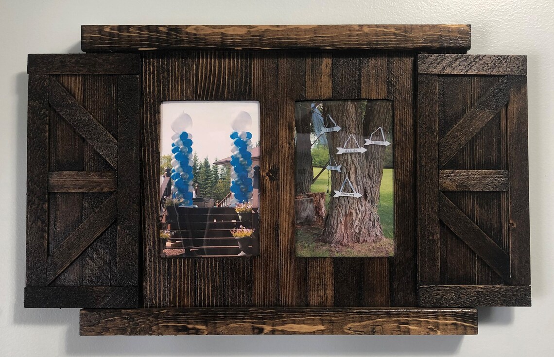 Beautiful Handmade Rustic Barnwood Photo Frame. Holds 2 4x6 Etsy