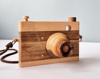 Wooden Camera toy Montessori toy for toddler Pretend play Personalized classic film camera Gifts for kids Photographer gift  1st birthday