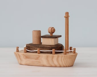 Wooden cruise ship Boat toy for toddler Vintage toys Kids room decoration Personalized Montessori waldorf toy Baby boy girl birthday gift