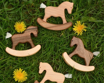 Handmade miniature wooden horse toys, Vintage animal little toy, Nursery bookshelf decor, Baby shower gift, Sensory Montessori toddler toys