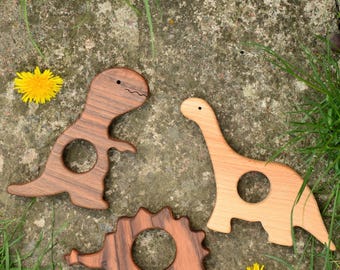 Set of 3 Wooden Dinosaur Animal Play toy Toddler Birthday Gift , Tyrannosaurus T Rex Brontosaurus Tricera REX Jurassic park toys