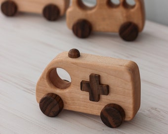 Handmade Wooden Car Toy: Montessori Sensory Gift