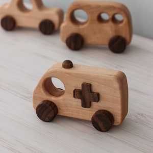 Handmade Wooden Car Toy: Montessori Sensory Gift