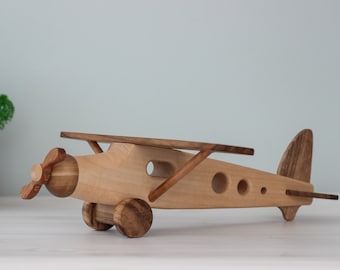 Handgefertigte Holzflugzeug Spielzeug für Jungen Erster Geburtstagsgeschenk für Kleinkind aus der Ukraine Geschäfte