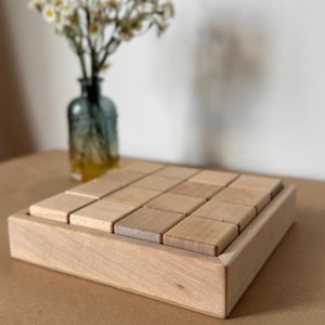 Wooden Montessori Building Blocks set – Natural Baby Blocks, Educational toys for toddler, Waldorf sensory toy cubes, 1st Birthday gift