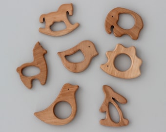 Wooden animals baby shower gift for new mom gift basket, Expecting mom gift Montessori toys for newborn, Unique baby Boy Girl gift