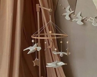 Wooden Baby mobile arm \ Mobile holder \ Mobile hanger \ Crib mobile arm \ baby crib attachment - Nursery decor, Kids room decor