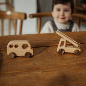 Wooden toys - little vintage car, Pretend play for 2 3 year old, Toddler gift, Nursery decor, Montessori sensory Waldorf toys for boys girls