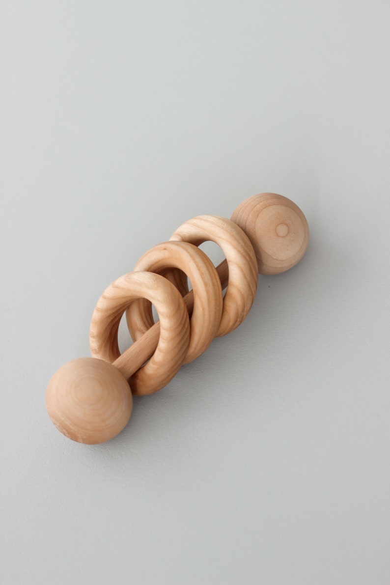 Montessori Wooden Rattle for Newborn, New Mom and Baby Gift, Pregnancy ...