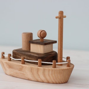 Handmade Wooden Ship Toy Personalization natural baby toys Boat Tateplota from Ukraine shops