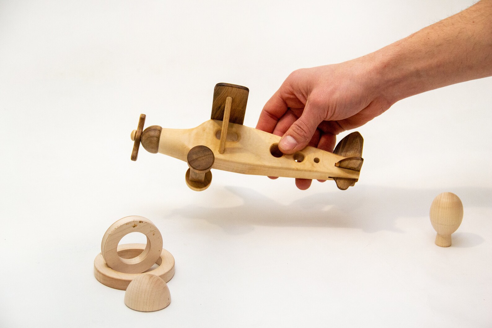 Wooden airplane toy Airplane on wheels Toy Pull along toy Etsy