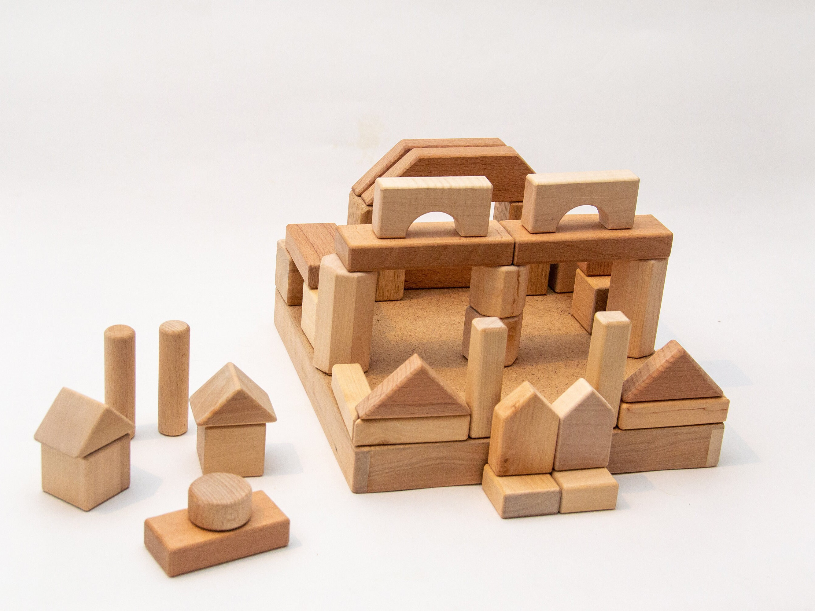 Wooden Building Blocks Set for Toddler, Educational Waldorf Toys ...