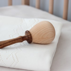 Wooden Baby Rattle toys Expecting mom gift for baby shower, Newborn gift for new mom gift basket, Baby keepsake for toddler from Ukraine image 2
