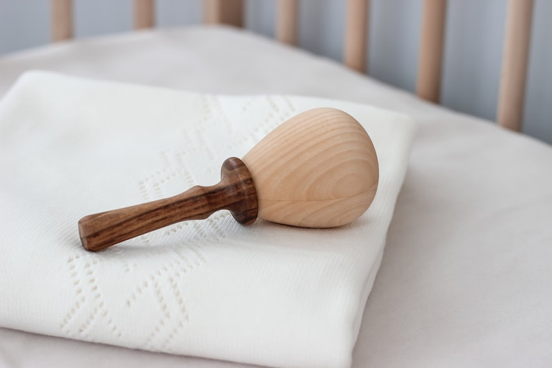 Wooden Baby Rattle toys Expecting mom gift for baby shower, Newborn gift for new mom gift basket, Baby keepsake for toddler from Ukraine image 2