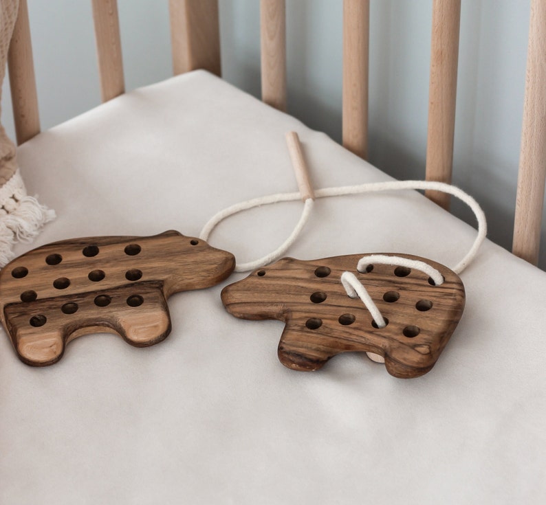Wooden Bear Leaf Montessori Educational toys for 1 year old Unique baby
