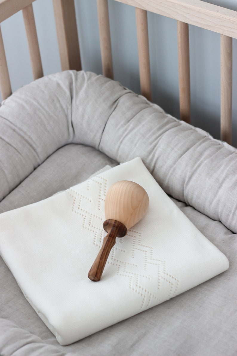 New mom gift Montessori rattle Wooden maracas Baby musical instrument toy Baby shower gift 1st Birthday Gift Natural Sensory Waldorf toys image 5