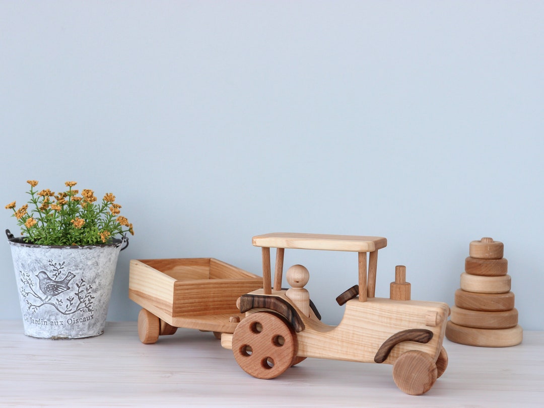 Wooden Tractor Car Personalized Car for Toddler Truck Car Toy ...