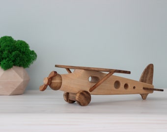 Handmade Wooden Airplane toys for boys First birthday gift for toddler from Ukraine shops