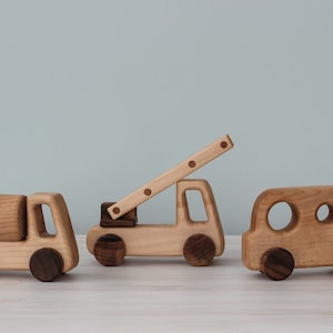 Wooden car Truck toys Mini Vehicles on wheels for toddler 1 year old boy gift for kids from Ukraine shops