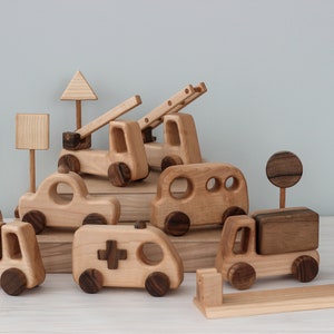 Wooden Toys Car Track 2 year old boy gift Personalized Baby Boy gift Christmas kids gif for Montessori toys Push car on wheels for toddler image 2