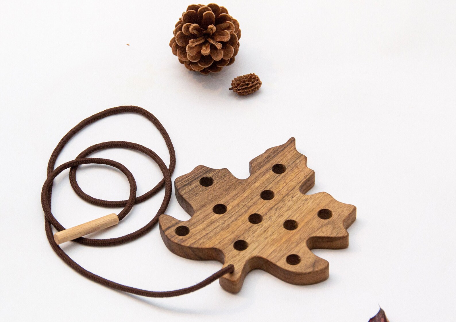 Wooden Lacing Maple Leaf Toy Educational Toy for Toddler Etsy