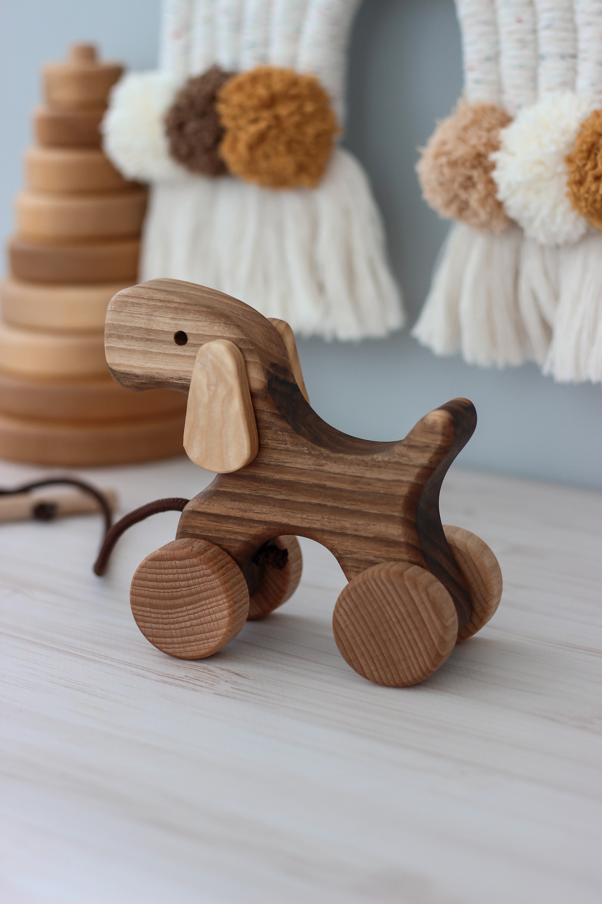 Wooden Animals on Wheels Montessori Toys for 1 Year Old First Etsy
