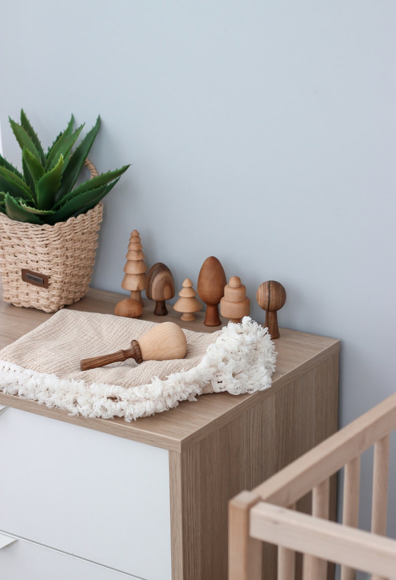 Wooden Baby Rattle toys Expecting mom gift for baby shower, Newborn gift for new mom gift basket, Baby keepsake for toddler from Ukraine image 6
