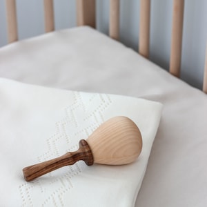 Wooden Baby Rattle toys Expecting mom gift for baby shower, Newborn gift for new mom gift basket, Baby keepsake for toddler from Ukraine image 4