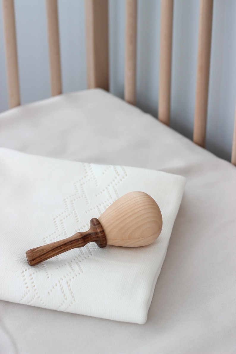 Wooden Baby Rattle toys Expecting mom gift for baby shower, Newborn gift for new mom gift basket, Baby keepsake for toddler from Ukraine image 4