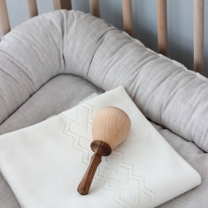 Wooden Baby Rattle toys Expecting mom gift for baby shower, Newborn gift for new mom gift basket, Baby keepsake for toddler from Ukraine image 5