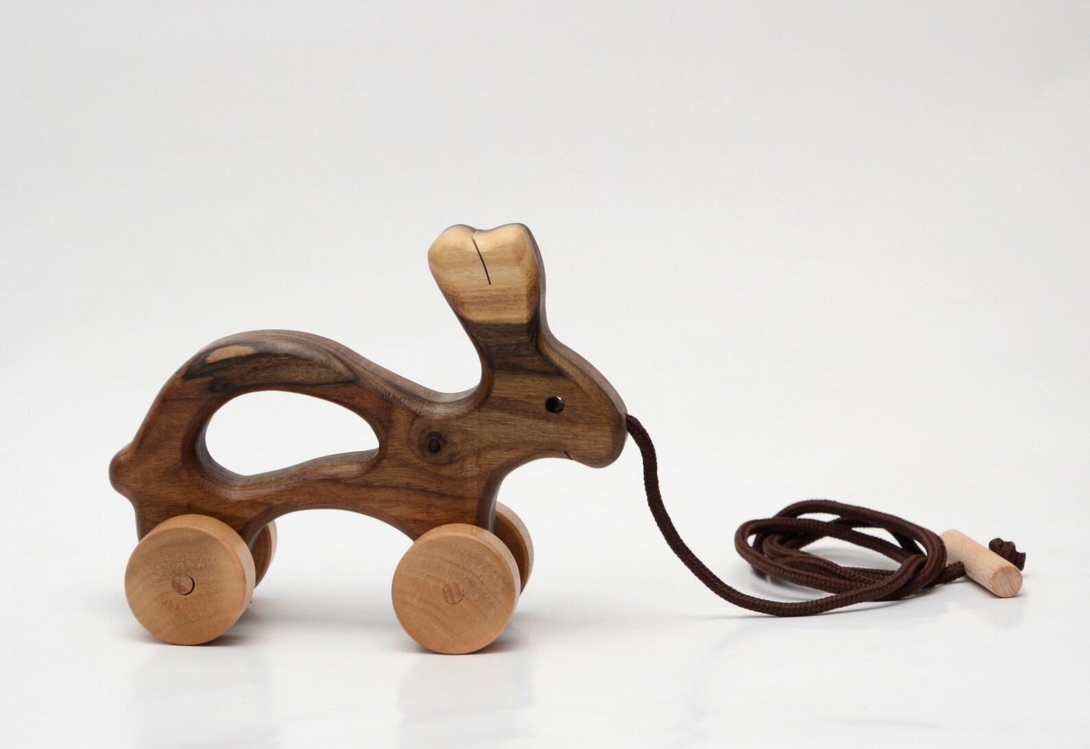 Hopping Wood Bunny Pull Toy Gift for 1 Year Old Rabbit Etsy