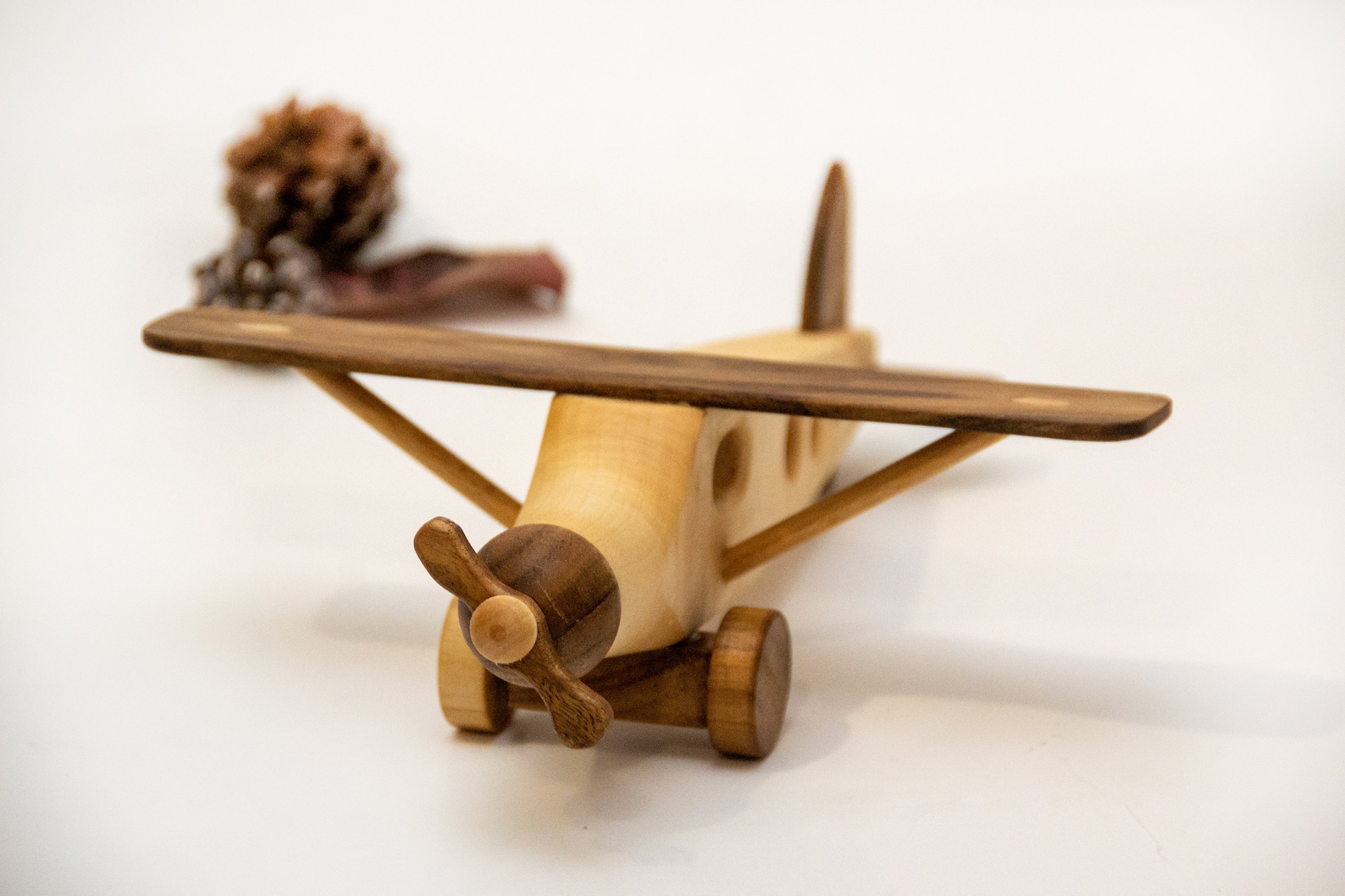 Wooden airplane toy Airplane on wheels Toy Pull along toy Etsy