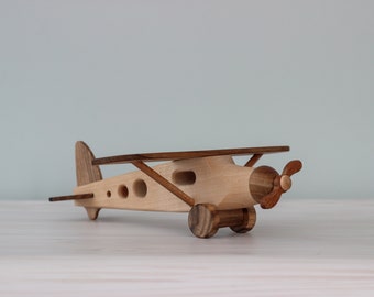 Handmade Wooden Airplane toys for boys First birthday gift for toddler from Ukraine
