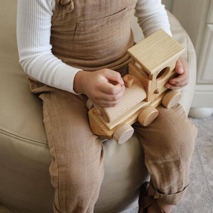 Houten kersttrein op wielen met koetsen cadeau voor kinderen Montessori educatief speelgoed voor 2-jarig meisje cadeau voor peuteractiviteit